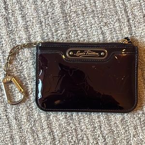 Louis Vuitton keychain wallet burgundy vernis